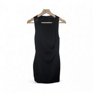 Black Sleeveless‎ Mini Dress Cutout Back Sz M Classic Minimalist Business Casual